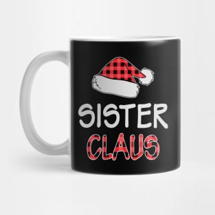 Red Plaid Santa Hat Sister Claus Matching Family Christmas Gift Mug